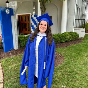 Marymount Blue Graduation Gown and Cap (with graduate hood)